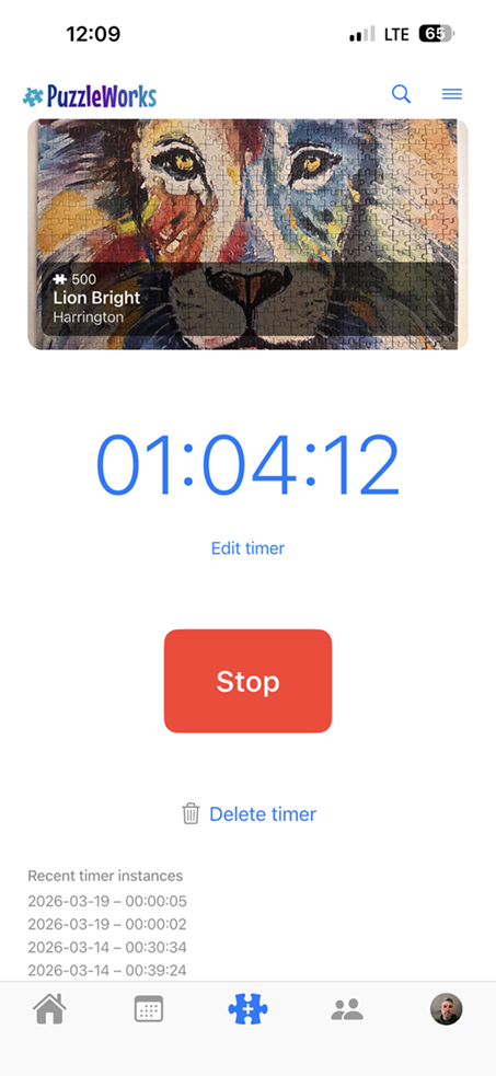 Puzzle Timer Screen